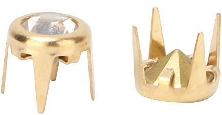 Fdit 50 Stück Kristallnieten Diamant Nieten DIY Mode Klauen Perlen Nagelkopf Nieten für Basteldekoration (Gold)