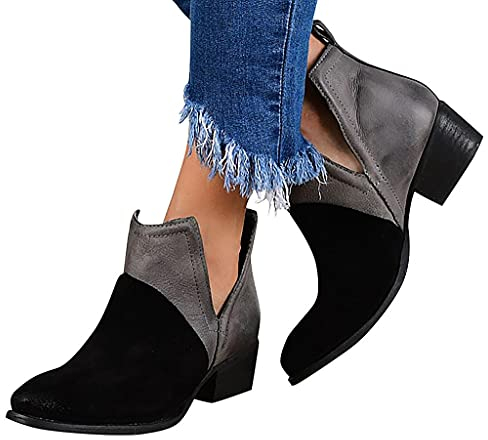 Stiefeletten Damen Sommer Damen Ankle Boots Kurzstiefel Elegant Hohl Schuhe Reißverschluss Kurze Stiefel Sommer Herbst Flache Schuhe mit Keilabsatz Atmungsaktive Freizeitschuhe für Sport Outdoor