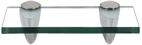 Einfeben Glasregal Wandregal Klarglas, Glasregal mit 8mm ESG Sicherheitsglas und Halterung, perfekt geeignet als Duschregal/Badablage/Glasablage für Bad, Küchen,Balkon, Verschiedene Größen (20x10 cm)