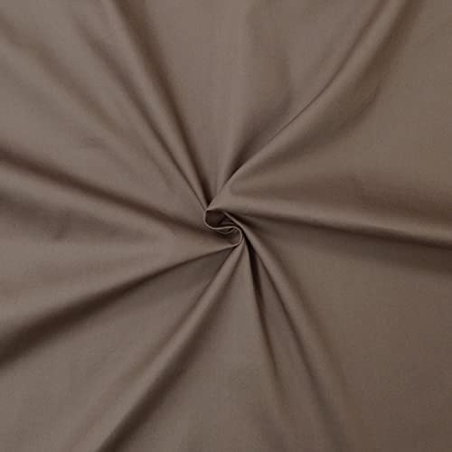 designers-factory Popeline Stoff aus 100% Baumwolle - Erhältlich in über 20 Farben - Verkauft nach Stücken - Baumwollstoff uni (1m x 1m46, Taupe)