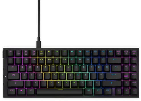 NZXT Function Mini TKL Mechanical PC Gaming Keyboard - Illuminated - Linear RGB Switches - MX Compatible Switches - Hot Swap - Durable Aluminum Top Plate - Mechanical Keyboard | DE (QWERTZ) Black