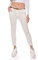 Kendindza Chino Damen Hose Stretch mit Gürtel Stoffhose Damen elegant lang (L, Creme)
