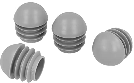 GLEITGUT 4 x Lamellenstopfen mit Kugelkopf für Rundrohr Stuhlstopfen grau für schräge Beine (19,3-22,7 mm)