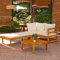 Tidyard 3-TLG. Loungemöbel Garten Holz, Lounge Gartenmöbel Set, Terrassenmöbel, Gartenlounge Set, Gartensofa mit Kissen Akazienhol
