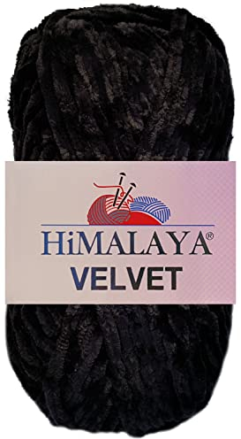 100 Gramm Himalaya Velvet Uni aus 100% Micro Polyester 90011 Schwarz