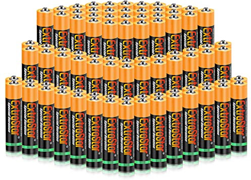 EXTRASTAR Batería de Carbón AAA de 1,5 voltios, 400mAh No7 Pilas, Gama Performance, 72 Pcs