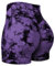 Yiifit Nahtlose Booty Damen Yoga Tie Dye High Waist Workout 3 Sport Shorts Violett X-Large