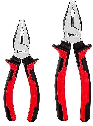 Sharp-Tec Kombi-Schneider-Zangen-Set, 2-teilig, Kombi-Schneidezange mit rutschfestem Griff, 160 mm und 200 mm
