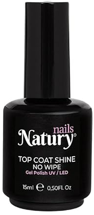 Natury Nails Top Coat Super Shine NO WIPE 12 FREE Gel Polish UV/LED 15 ml Top Coat Super Shine ohne Dispersionsschicht, Cruelty Free & Vegan