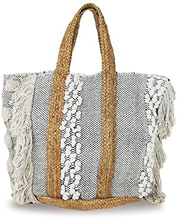 Banzaii Bolsa de verano para mujer, bolso bandolera colorido, bolso de hombro bohemio de paja para el mar, tejido a mano Corfu