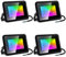 Sonnewelt RGB Strahler LED Strahler Fluter Außen Strahler Außenstrahler Strahler Außen Flutlicht Wasserdicht Superhell Mit Fernbedienung Farbwechsel Außenbeleuchtung, 50W, 4 Stück