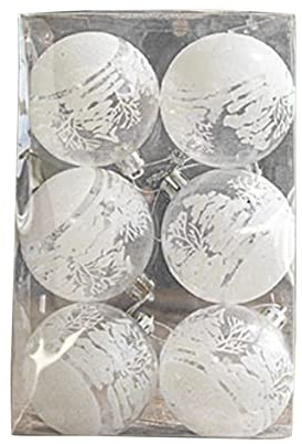 Boules de Noël - Décoration de Noël - Diamètre : 6 cm - Boule de Noël transparente emballée - Bleu, transparent, blanc, transparent - Peinte - Décoration d'arbre de Noël (C, taille unique)