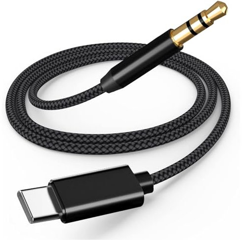 Avigers USB C to 3.5mm Audio Aux Jack Cable(1.2M), USB Type C to 3.5mm Headphone Cord Car Stereo Adapter Compatible with iPhone 16/15, Samsung Galaxy S21 S20, Huawei P40, MacBook Pro, iPad Pro