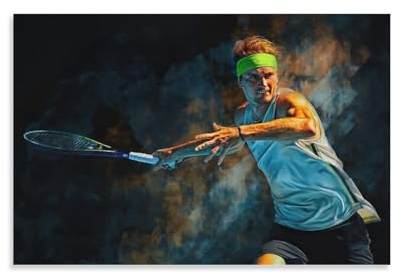 SECOLI Alexander Zverev at Australian Open Tennis Fan Kunst Geschenk Leinwand Poster Dekorative Malerei Wandkunst Bild Druck Moderne Dekoration 20 x 30 cm