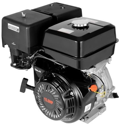 15 Ps 4-Takt-Benzinmotor, Einzylinder, 420CC Standmotor Kartmotor Antriebsmotor mit 25 mm Ø Welle, 9.7KW Industriemotor Austauschmotor 3600 U/min für Balkenmäher Rasenmäher Schneefräse-Einzylinder