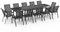 IDMarket - Gartenmöbel, Madrid, ausziehbar, Tischplatte grau, 135-270 cm und 12 stapelbare Stühle, Anthrazitgrau