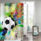WEQEER Fußball Duschvorhang 180x180 180x200 Sport Thema Fußball Duschvorhang Textil 3D Fußball Duschvorhänge Mit 12 Ringen Für Jungen, Kinder (7,200 x 200 cm)