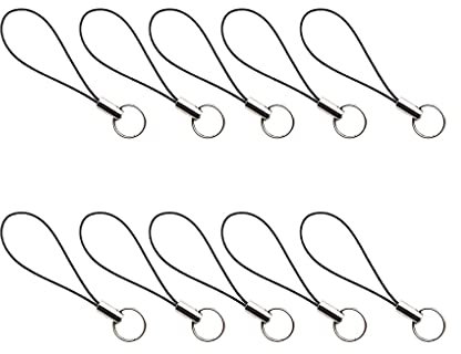 kesurpae Cordón antipérdida para teléfono móvil, 10 Uds., Soporte de Anillo DIY, Cuerda de Cierre para Llavero de baratijas, Correa de Mano para muñeca, Ganchos para llaveros