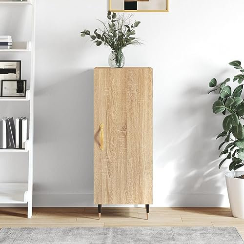Homvdxl Slim Storage Unit 90cm Middle Bathroom Cabinet Small Storage Unit with Door Console Table Narrow Vitrine with Cabinet Brown - Classic