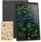 Genialba Tableta de Escritura LCD de colores de 12, Tablero de Dibujo Electrónico - Tablero de Grafiti con Pizarra de Dibujo Borrable Portátil, Regalo para Niños (Negro)