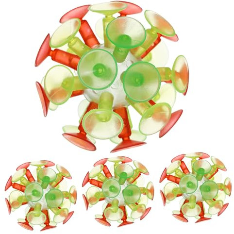 TOYANDONA Saugnapf-Ball 4 Stück Saug-Wurfbälle Wurf- Und Steckbälle Mit Mini-Saugnäpfen Wurfspielzeug Hüpfball Lustige Geburtstagsparty-