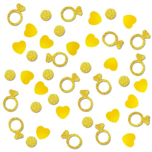 100 Stück Ring-Konfetti Und 15 G Liebes-Pailletten, Glänzendes Konfetti, Tischdekoration, Hochzeitsdeko-Konfetti