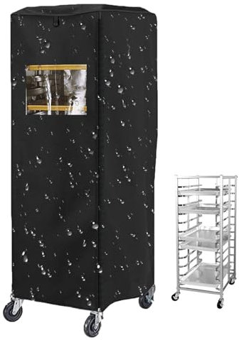 Deckel für Grillrost, Deckel für Bäckereigitter, Deckel für Pfannenhalter aus Blech mit hoher Dichte, mit transparentem Fenster – Abdeckung für Blattpfanne, 23 x 28 x 64 Zoll