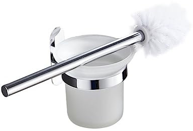 BEBEMOKO 1 juego de cepillo de baño para el hogar, cepillo de limpieza de pared, accesorios de decoración de baño, soporte de cepillo de dientes de émbolo, útil herramienta de limpieza de inodoro,