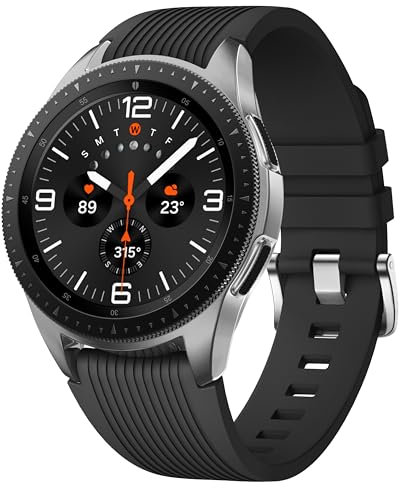Higgs Bracelet 22mm en Silicone Doux Compatible Samsung Galaxy Watch 3 (45mm)/Watch 46mm/Gear S3 Frontier + Huawei GT 2/3 (46mm) - Sport - Femme Homme