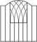 Abbey Modern Low Arched Top Metal Garden Gates Wrought Iron Style Pedestrian Gate (880mm GAP x 940mm High VESB)