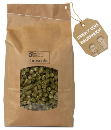 Gebrüder Goller 12,5kg Grascobs als Pferdefutter - Staubfreier Heuersatz mit natürlichen Inhaltsstoffen & hohem Rohfaseranteil - Futterpellets schonend Warmluftgetrocknet - direkt aus Bayern