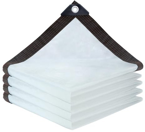 Milageto Tela cerata trasparente in PE, copertura per piante, tessuto ombreggiante per patio, per padiglioni, piscine, protezione antigelo multiuso, 4x6 Metri