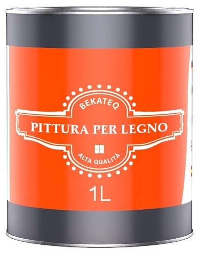 BEKATEQ Pittura protettiva per legno Nero 1l Pittura per legno per interni & esterni I Vernice per parquet, porte, scale, recinzioni ecc. I Altamente coprente contro le intemperie BE-420