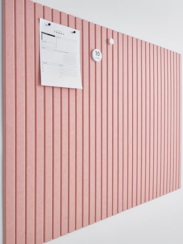 VIVELDA Große Korktafeln für Wände, schwarze Filzalternative – Lamellen-Wandverkleidung, Pinnwandfliesen für Heimdekoration, Pinnwand-Organizer für Büro oder Klassenzimmer, 12er-Pack (Koralle)