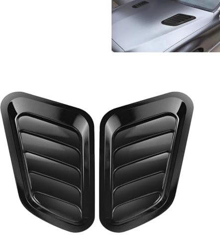 1 Satz (2 Stück) Tuning zubehör für die Lüftungsschlitze der Motorhaube, kompatibel mit Opel Astra G Cabrio 1998-2005,auto tuning artikel,stylish und cool (Schwarz)