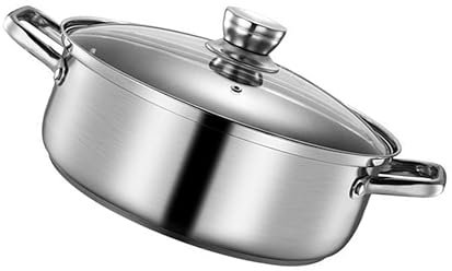 PEPLAYTAL 1pieza Cacerola De Inducción De Inoxidable Olla De Hot Pot Tapa De Templado Para Cocinas De Inducción Para Preparar Comidas De Diferentes Sabores Casa