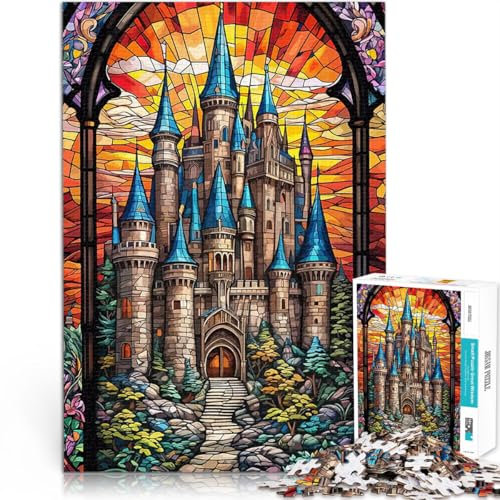 1000 Piece Jigsaws for Adults Puzzle Castle Stained Glass Schwierig und herausfordernd Für Paare geeignet75x50cm