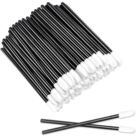 300 pinceaux à lèvres, applicateurs de rouge à lèvres jetables, outil de beauté pour les lèvres, les yeux et le maquillage (noir)