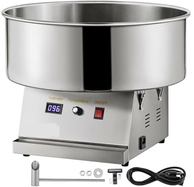 Elektrische Zuckerwattemaschine, kommerzielle Zuckerwattemaschine, Marshmallow for Karneval, Geburtstagsfeiern, Sportveranstaltungen(Silver)