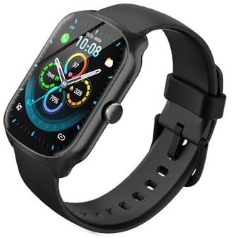 STECEi Smartwatch Herren Damen, Smart Watch mit Bluetooth Anrufe, Herzfrequenz Schlafüberwachung Schrittzähler, Schwarz