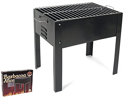 Bakaji barbacoa portátil con 4 patas Transmisión a carbón vegetal Carbón Medidas 35 x 24 x 35 cm