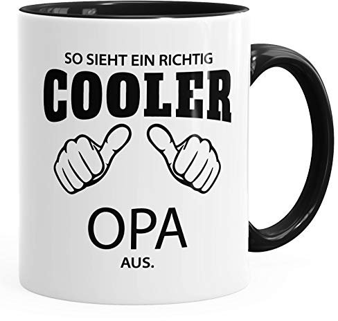 So sieht ein richtig ein richtig cooler Opa aus Tasse Familie MoonWorks® schwarz unisize