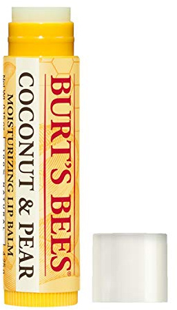 Burt's Bees 100% Natural Moisturizing Lip Balm, Coconut & Pear with Beeswax & Fruit Extracts - 4 Tubes
