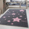 SIMPEX Teppich Kinderzimmer süßes Stern-Design Kurzflor Kinderteppich mädchen Spielteppich Modern Design Babyzimmer Teppiche für Junge und Mädchen Extra Weich und Antiallergen 160 x 230 cm