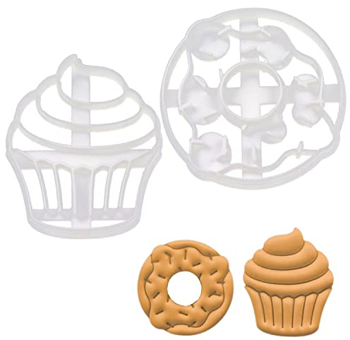 2er Set Gebäck Ausstechformen (Formen: Donut und Cupcake), 2 Teile, Bakerlogy