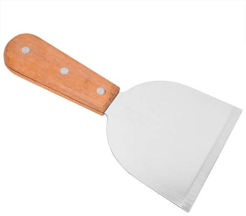 Stainless Steel BBQ Spatula,Wooden Handle Cake Shovel Pie Steak Pizza Fried Shovel Grill Scraper,Teppaniyaki Spatulas,for Barbecues,Parties,Families