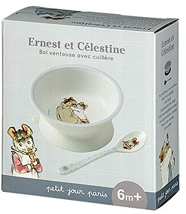 Schüssel mit Saugnapf und Löffel Ernest und Celestin