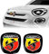 Abarth Offizielles 3D-Logo-Aufkleber für FIAT 500X, vorne und hinten, 75 x 69 mm, 71 x 65 mm, rot (21559A-21548A)