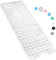 Bathtub Mat Non Slip – 100 x 40 CM Non Slip Bath Mat – Easy Clean Non Slip Shower Mats – Sturdy Suction Cup Attaching – Comfortable for Feet – Draining Holes – Modern Design (Transparent)