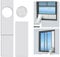LBG Products Kit di Piastre di Tenuta per finestre per unità CA Portatili, Kit di Ventilazione in plastica per finestre e Porte scorrevoli, Pannelli di Lunghezza Regolabile per Tubo di Scarico CA